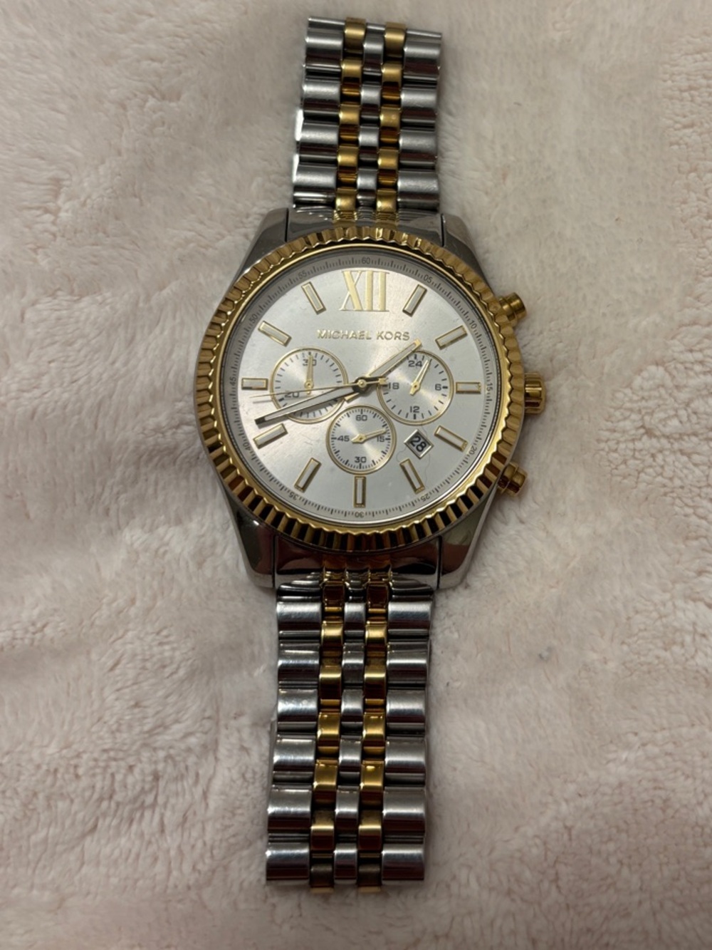 Michael Kors Gold and Silver Two-Tone Chronograph Bracelet Watch